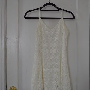 Design Lab - white lace skater dress - medium